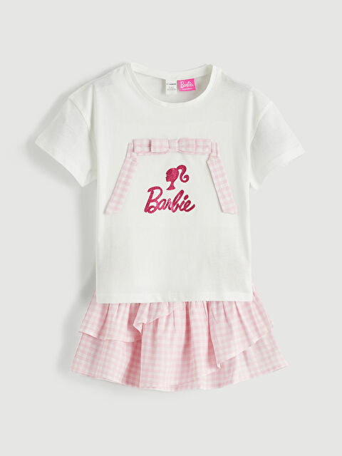 LCW Kids Barbie Printed Girl's T-shirt and Skirt - S6FD87Z1-R9J