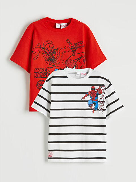 LCW Kids تيشرتات سبايدر مان للأولاد - عبوة من قطعتين - S6FE14Z1-HBH