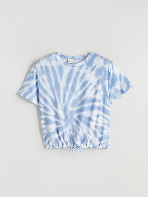 LCW ECO Crew Neck Tie-Dye Pattern Girls' T-Shirt - S6FE49Z4-LQQ