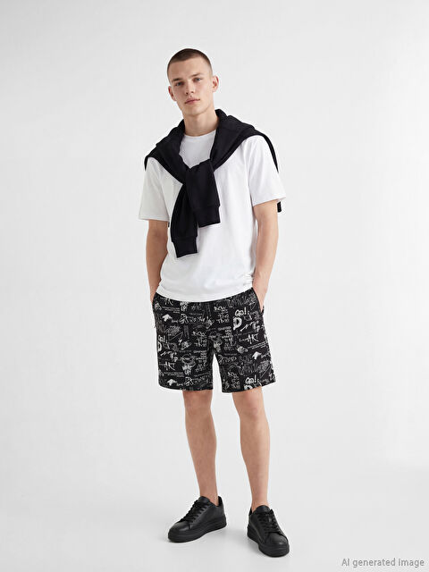 XSIDE Standart Kalıp Baskılı Erkek Şort - S6FE88Z8-CVL