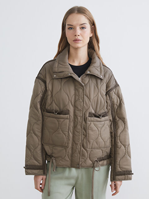 XSIDE Funnel Neck Quilted Women's Puffer Coat - S6FF02Z8-KEL