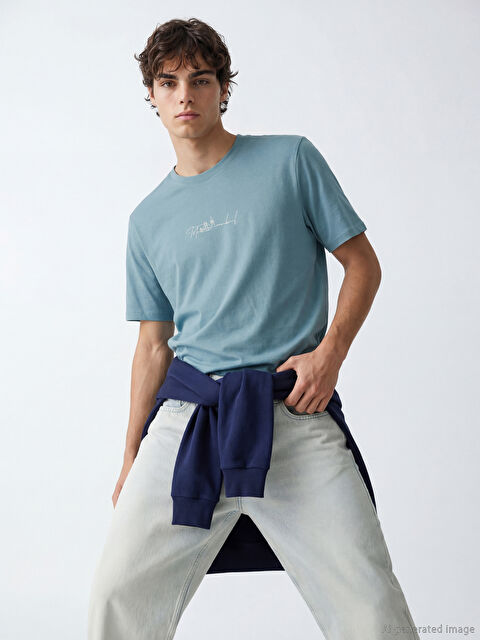 XSIDE İstanbul Baskılı Bisiklet Yaka Erkek Tişört - S6FF04Z8-GQT