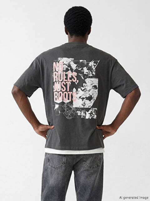 XSIDE Bisiklet Yaka Baskılı Erkek Tişört