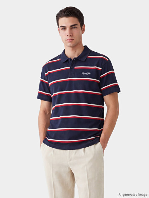 XSIDE Polo Yaka Çizgili Erkek Tişört