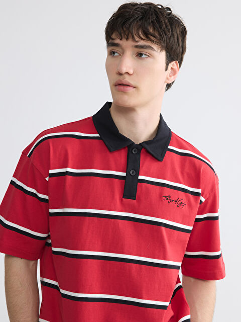 XSIDE Polo Yaka Çizgili Erkek Tişört