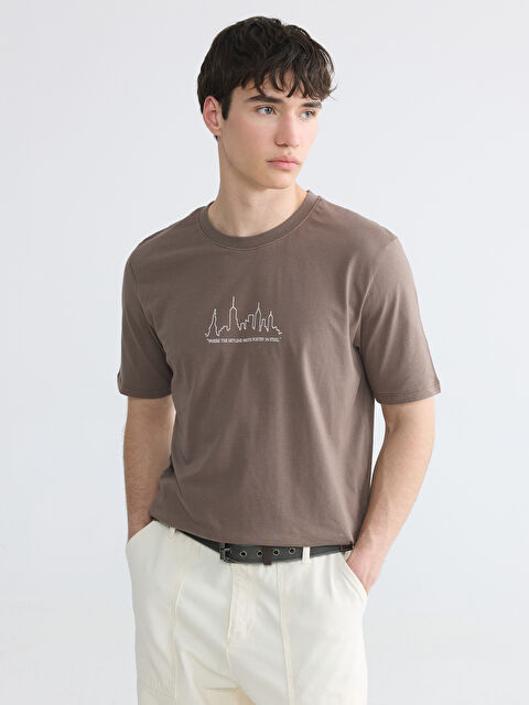 XSIDE Bisiklet Yaka Baskılı Erkek Tişört