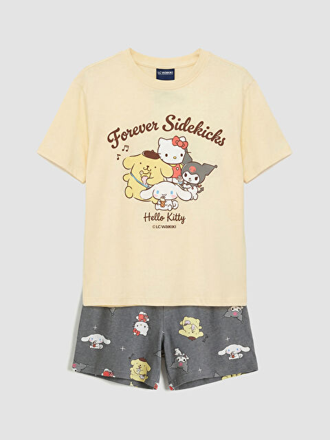 LCW Kids BEŽ Kratka pidžama komplet Devojka