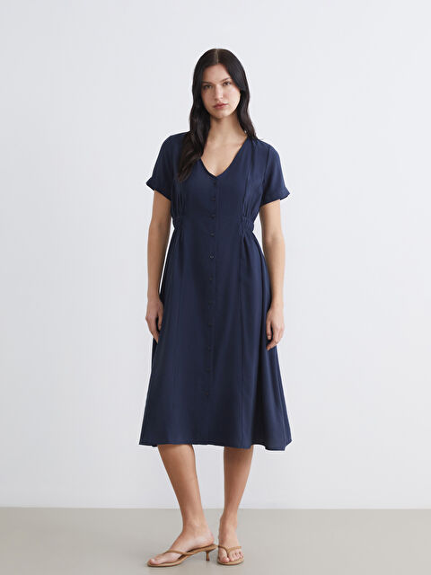 LCW Comfort V Yaka A Kesim Elbise - S6FG70Z8-HEL