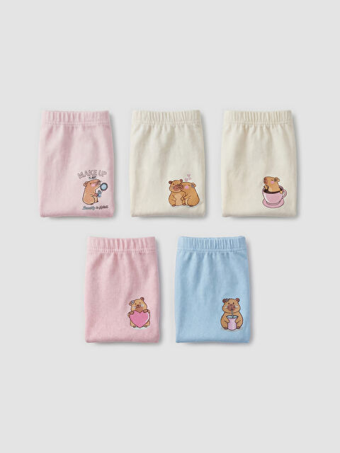 LCW Kids Baskılı Kız Çocuk Boxer 5'li