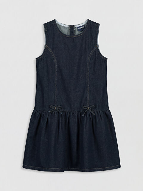 LCW Kids  Fiyonk Detaylı Kız Çocuk Denim Elbise - S6FH28Z4-309