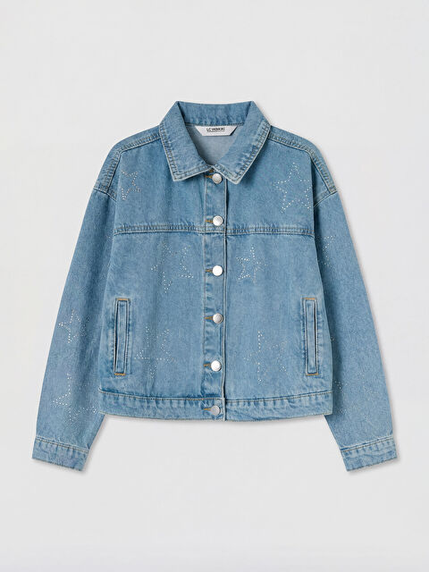 LCW Kids Taşlı Kız Çocuk Jean Ceket
