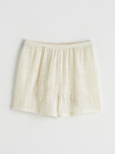 LCW DREAM Beli Lastikli Ajurlu Kadın Plaj Şortu