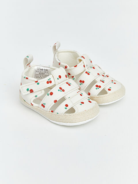LCW STEPS Kiraz Desenli Kız Bebek İlk Adım Ayakkabısı