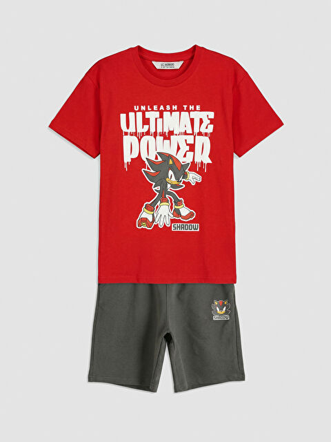 LCW Kids Sonic Baskılı Erkek Çocuk Tişört ve Şort