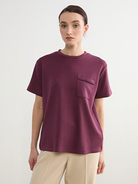 LCW Modest Woman PLUM T-Shirt - S6FK26Z8-HNV