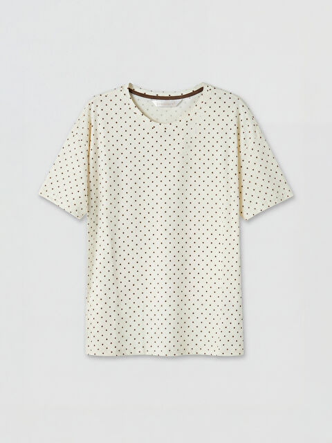 LCW DREAM Bisiklet Yaka Puantiyeli Kadın Pijama Üst