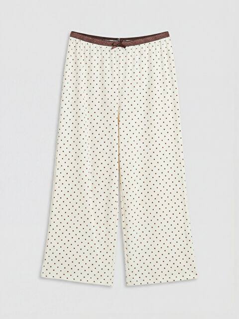 LCW DREAM Beli Lastikli Puantiyeli Kadın Kapri Pijama Alt