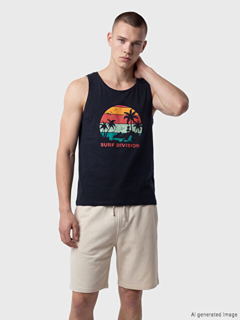 LC WAIKIKI Bisiklet Yaka Baskılı Erkek Kolsuz Tişört - S6FK61Z8-LSJ