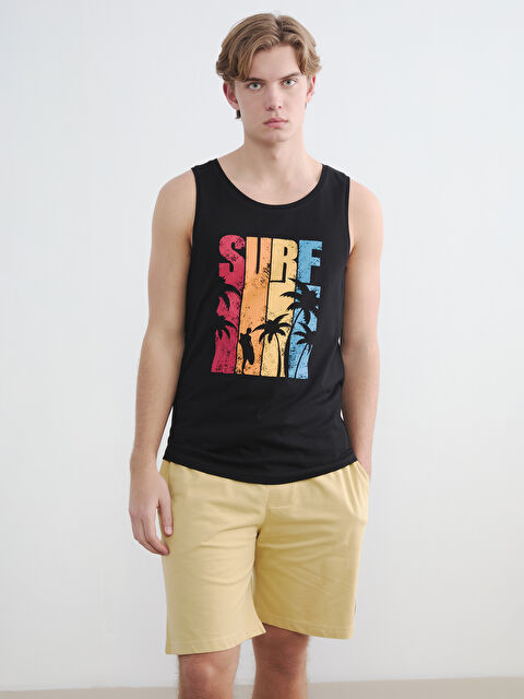 LC WAIKIKI Bisiklet Yaka Baskılı Erkek Kolsuz Tişört - S6FK64Z8-CVL