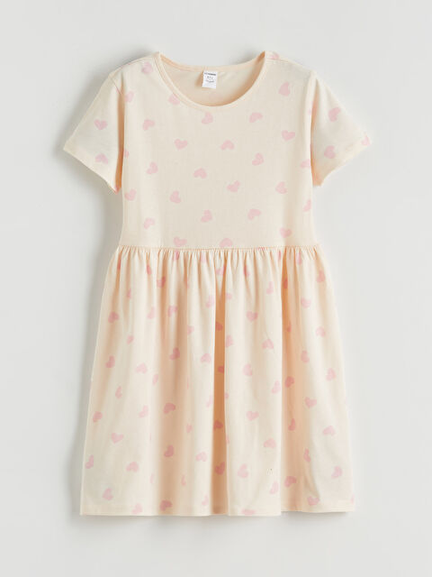 LCW Kids Kalp Baskılı Kız Çocuk Fırfırlı Elbise - S6FL45Z1-LRB