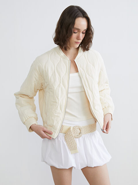 XSIDE Baseball Collar Quilted Oversize Women's Jacket - S6FL64Z8-RFC