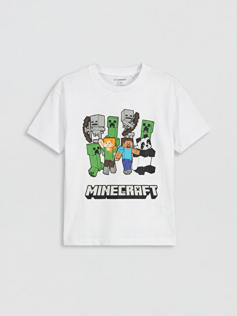 LCW Kids Minecraft Baskılı Erkek Çocuk Tişört - S6FL66Z1-Q6K