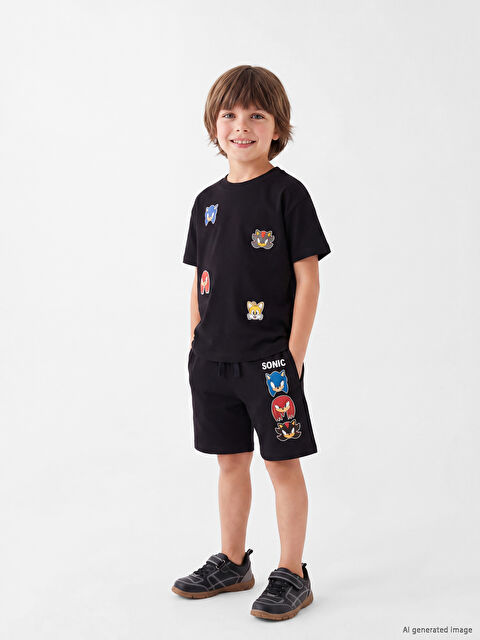 LCW Kids Sonic Baskılı Erkek Çocuk Şort