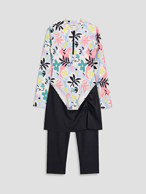 LCW Kids Печатный комплект купальника для девочек из 3 предметов