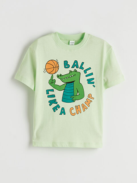 LCW Kids Boy GREEN T-Shirt - S6FL95Z1-FPU