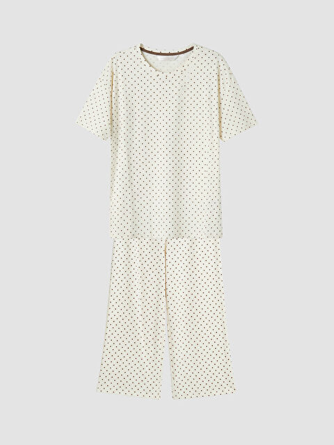 LCW DREAM Puantiyeli Kadın Kaprili Pijama Takımı