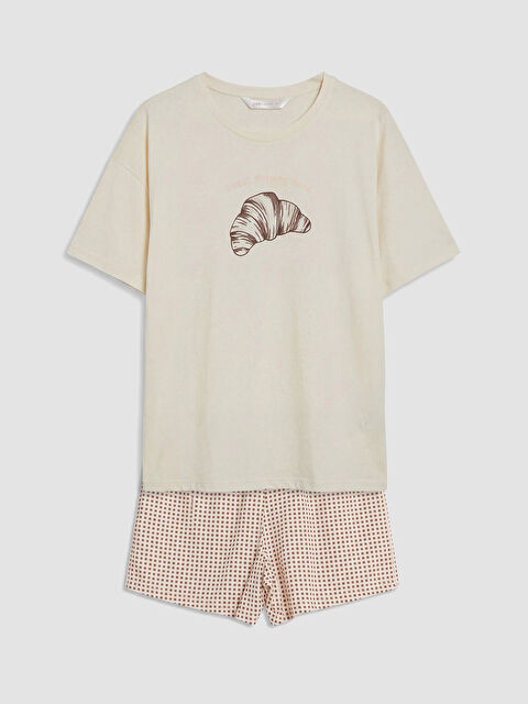 LCW DREAM Set de pijamale scurte MARO Femeie