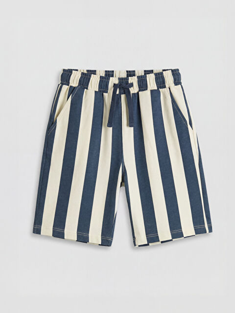 LCW Kids Beli Bağcıklı Çizgili Erkek Çocuk Şort