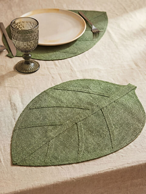 LCW HOME Leaf Shaped Placemat 2-Pack