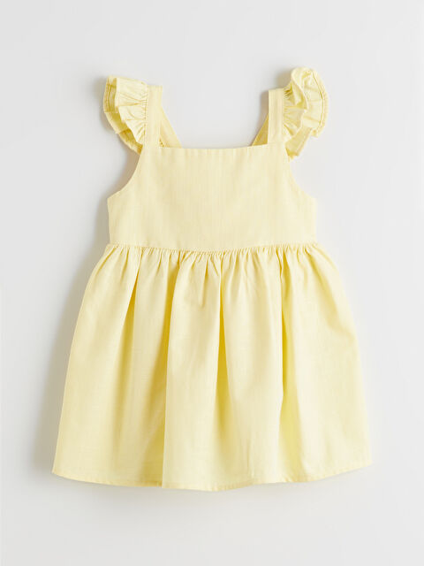 LCW ECO Kare Yaka Fırfırlı Kız Çocuk Elbise - S6FM79Z1-FRN