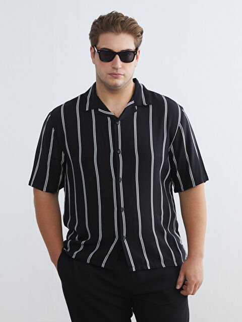 LCW ECO Regular Fit Resort Yaka Çizgili Erkek Gömlek - S6FM86Z8-LEG