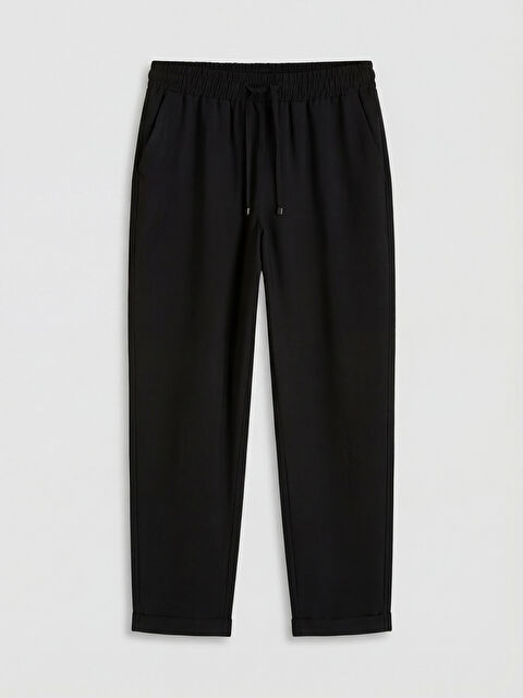 LCW STUDIO Beli Lastikli Havuç Kesim Kadın Pantolon - S6FN07Z8-CVL