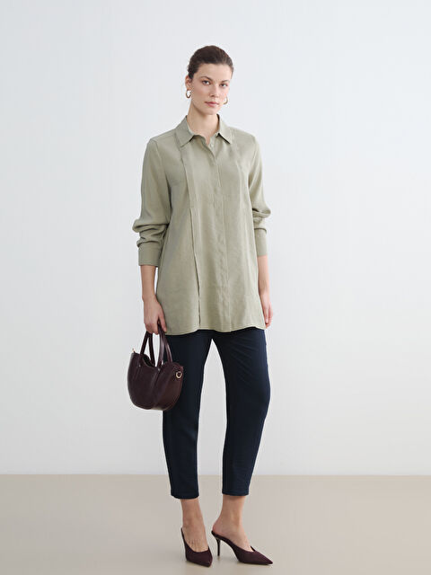 LCW STUDIO Beli Lastikli Havuç Kesim Kadın Pantolon - S6FN07Z8-E1J