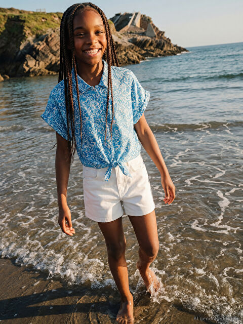 LCW Kids Desenli Kız Çocuk Gömlek