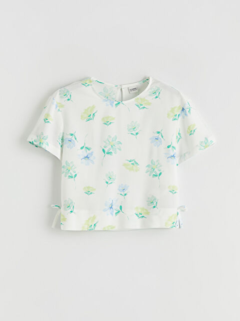 LCW Kids Crew Neck Floral Girls' Blouse - S6FN35Z4-LU7