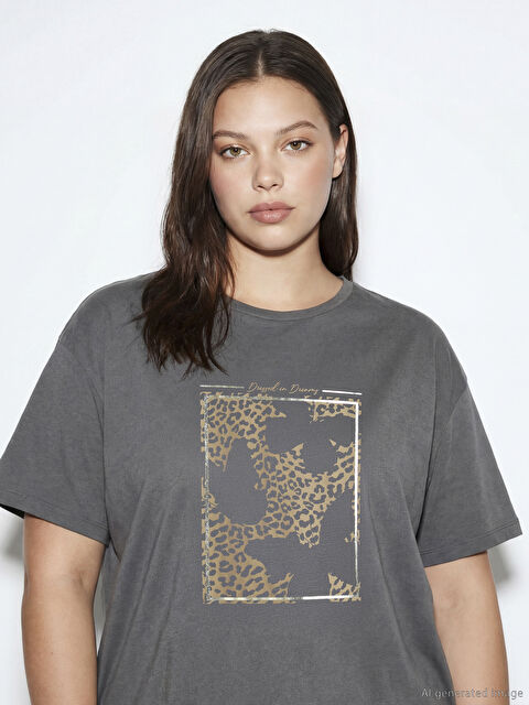 LCWAIKIKI Classic Crew Neck Printed Women's T-Shirt - S6FN39Z8-GYV