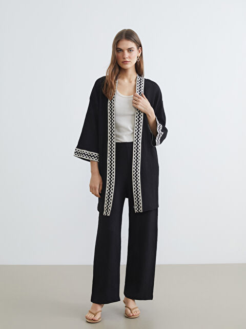 LCWAIKIKI Classic Textured Women's Trousers with Elastic Waistband - S6FN69Z8-CVL