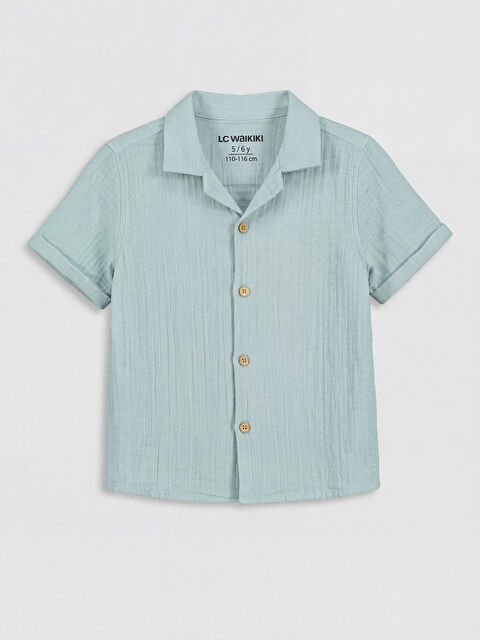 LCW Kids Kısa Kollu Dokulu Erkek Çocuk Gömlek - S6FN80Z1-FGS