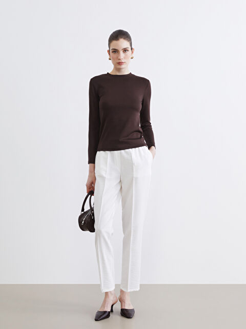 LCW Modest Beli Lastikli Havuç Kesim Kadın Pantolon - S6FN91Z8-QVD