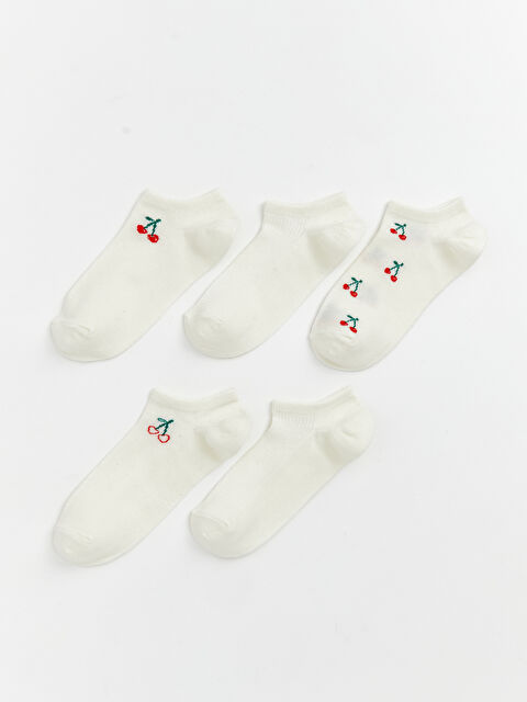 LCW DREAM Kiraz Desenli Kadın Patik Çorap 5'li