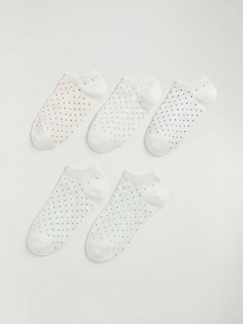 LCW DREAM Puantiyeli Kadın Sneaker Çorap 5'li
