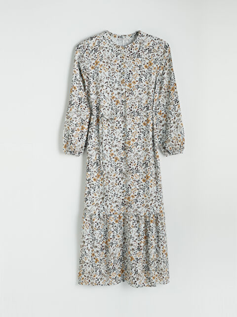 LCW Grace Bisiklet Yaka Çiçekli Elbise