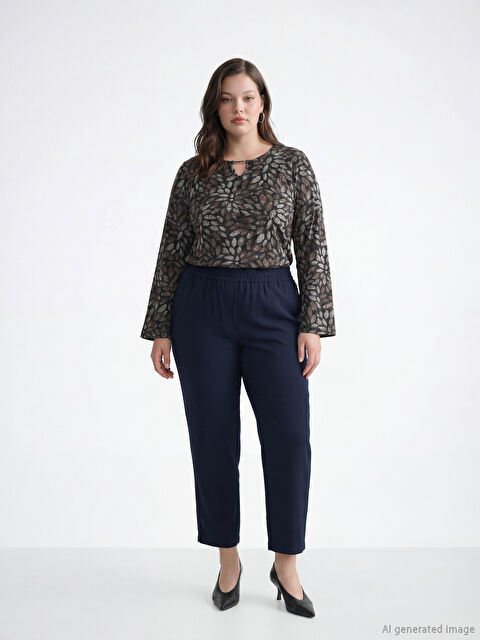 LCW Grace Beli Lastikli Geniş Paça Kadın Pantolon - S6FO92Z8-E1J