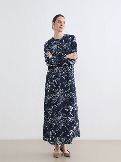 LCW Grace Hakim Yaka Desenli Elbise - S6FO94Z8-LSH