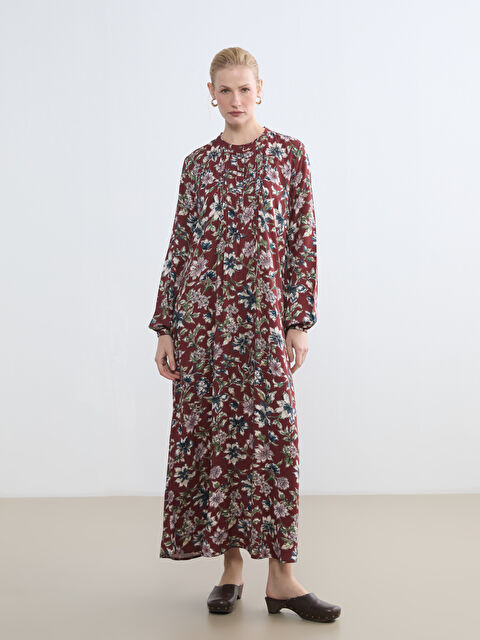 LCW Grace Hakim Yaka Desenli Elbise - S6FO94Z8-LTQ