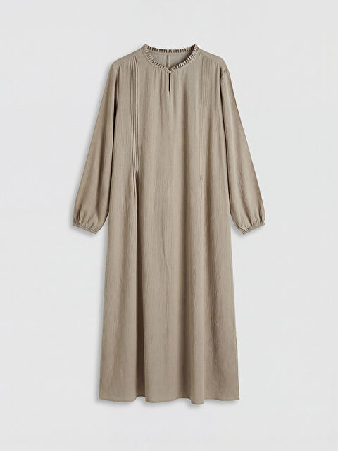 LCW Grace Fırfırlı Hakim Yaka A Kesim Elbise